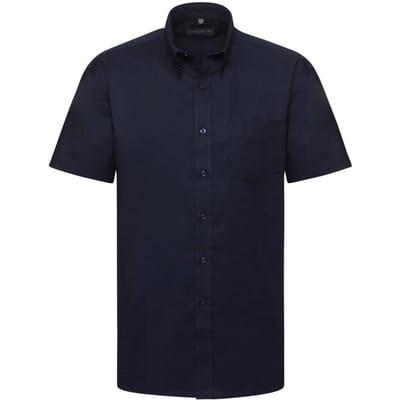Russell Collectie Heren Korte Mouw Easy Care Oxford Shirt (Heldere marine)