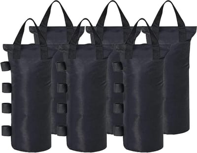 CACTIYE Canopy Gewichtstassen voor pop-up luifeltent - zandzakken voor stabiliteit - set van 6 - zwart