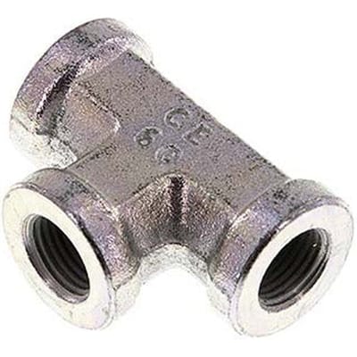 G 2'' Verzinkt Stalen T-stuk 100 Bar - Hydrauliek - FL3T-F-EZ-200G