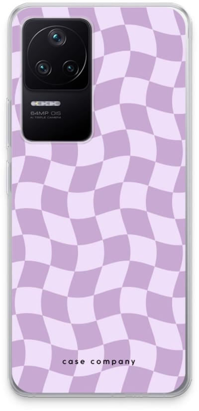 Case Company® - Hoesje geschikt voor Xiaomi Poco F4 hoesje - Grid Paars - Soft Cover Telefoonhoesje - Bescherming aan alle Kanten en Schermrand