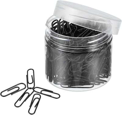 Kleine paperclips van 1,1 inch met vinylcoating voor het organiseren van kantoor en thuis, 200 stuks in zwart
