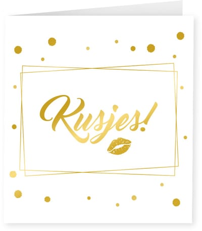 Gold white cards - Kusjes