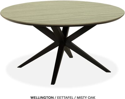 Maxfurn - Eettafel rond met verjongde rand | Zeer krasvast | Kleur: Misty oak | diameter 120cm