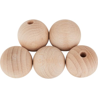 VBS Houten kogels halfgeboord "Ø 30 mm" - 5 stuks