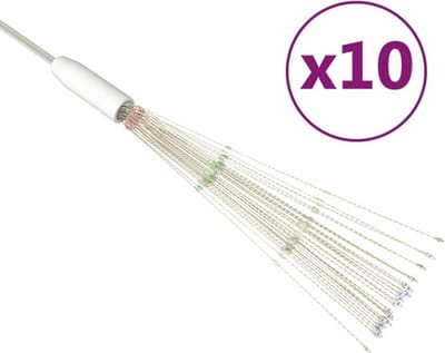 vidaXL - 10 - st - Kerstverlichting - vuurwerk - 1400 - LED's - 20 - cm - meerkleurig