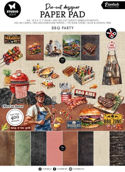 Die cut paper pad BBQ party - Essentials nr. 437