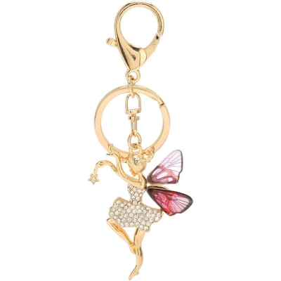 Fee Sleutelhanger Draagbaar Decoratief Mooi Geweldig Cadeau Sleutelhanger voor Handtas Portemonnee Rugzak Roos beige