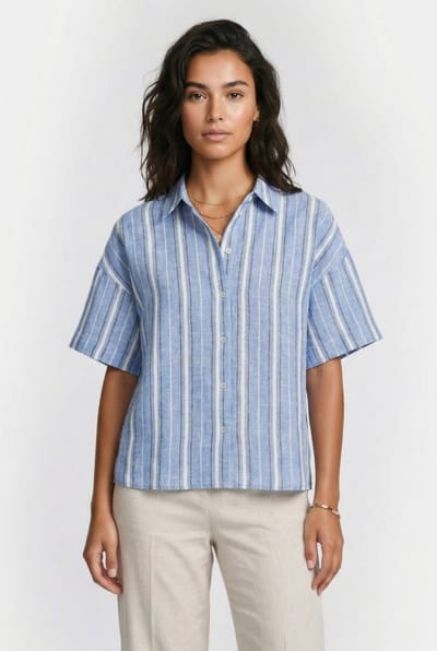& Other Stories Esra Linen Shirt Blue Maat: XS | Overhemden Outlet | Dames | Blauw