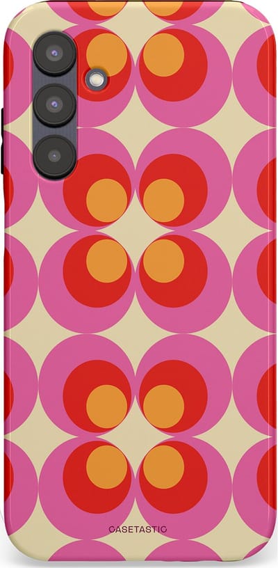 Casetastic hoesje geschikt voor Samsung Galaxy A25 - Dubbellaagse bescherming - Circle boogie - Fashion Case - Roze Rood Zand Okergeel