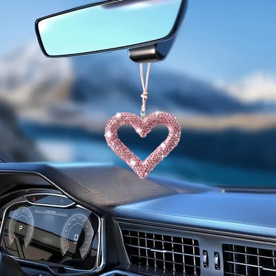 Kristal Strass Hol Hart Auto Hanger | Elegante Dashboard Hanger | Perfect Cadeau voor Familie en Vrienden