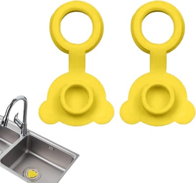 Siliconen Badstopper - Afvoer Plug - Veilig Baden - Berenvorm Design - 2 Stuks - Geel