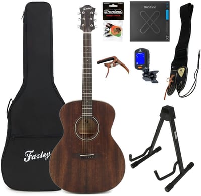 Westerngitaarset Deluxe - incl. tas, tuner, riem en standaard - Bruin