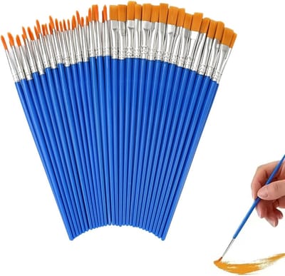 Complete Set van 60 Professionele Verfkwasten voor Beginners en Kunstenaars - Ideaal voor Schilderen, Graffiti en Creatieve Projecten