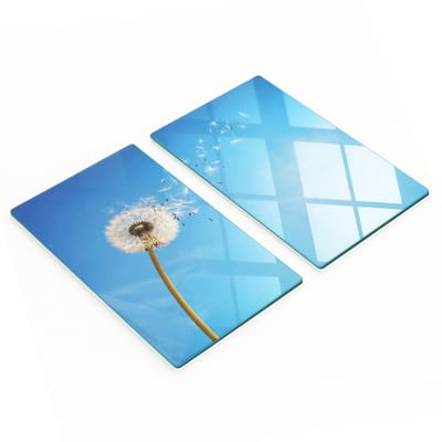 Multifunctionele decoratieve glazen keukenplanken met paardenbloemmotief, 2x30x52 cm