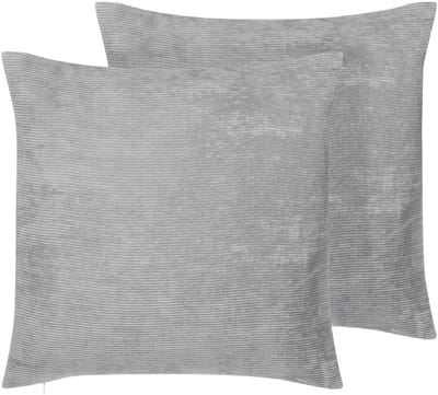 NOLANA - Sierkussen set van 2 - Grijs - 45 x 45 cm - Polyester