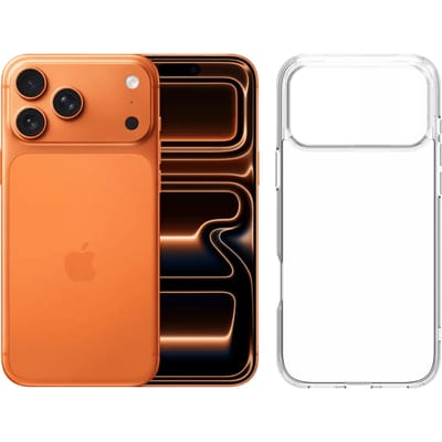 Apple iPhone 17 Pro Max 1TB Oranje + BlueBuilt Protective Back Cover Transparant