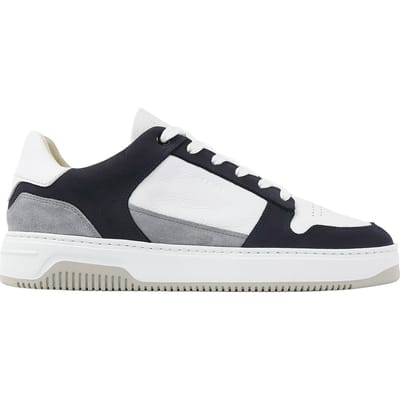 Nubikk Basket Court White Leather - Blue Maat: 41 | Sneakers Outlet | Heren | Wit