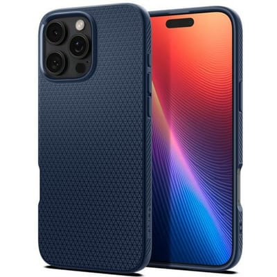 Spigen Liquid Air Hoesje Geschikt voor Apple iPhone 16 Pro Max - Back Cover Flexibel TPU Blauw