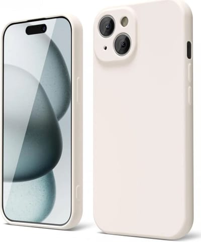 Hoesje met Camera Bescherming Geschikt voor Apple iPhone 15 | Back Cover | Dun | Flexibel TPU | Beige
