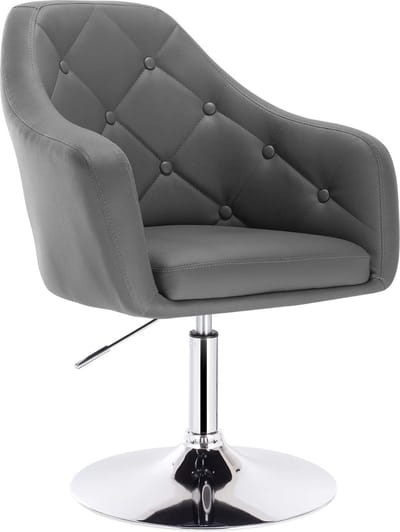 Barkruk Keke Elroy - Industrial Donkergrijs - Barkrukken set van 1 - Barstoel Kruk - Barstoelen met rugleuning - Keukenstoel - In hoogte verstelbaar - Kunstleer