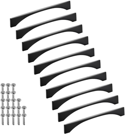 SOTECH 10 stuks aluminium meubelgrepen BLACKLINE XIV BA 160 mm mat zwart (lengte 179 mm, breedte 4,4 mm, hoogte 25 mm) design dressoirgrepen