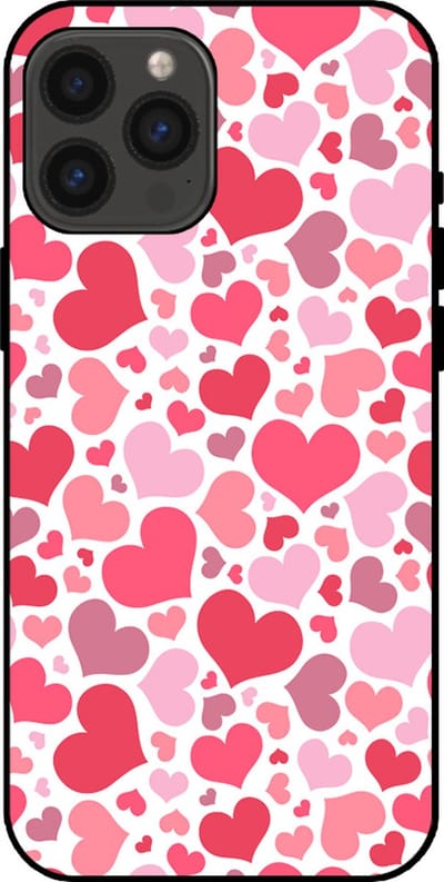 Smartphonica Telefoonhoesje Geschikt voor iPhone 13 Pro Max met Hartjes Print - Hearts Design TPU Backcover Case - Kinder Hoesje met Hartjes Design geschikt voor iPhone 13 Pro Max