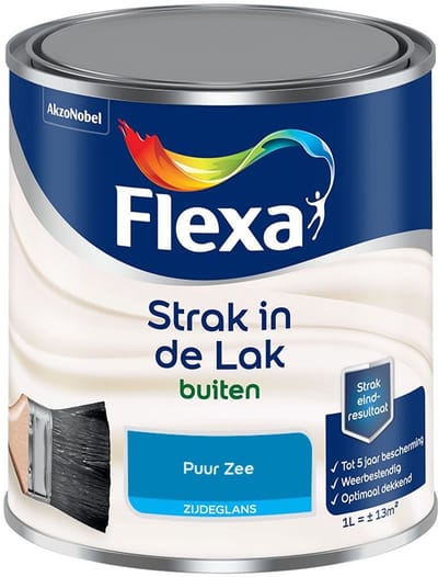 Flexa - Strak In De Lak Buitenlak Zijdeglans - Puur Zee - Mengverf - 1 L