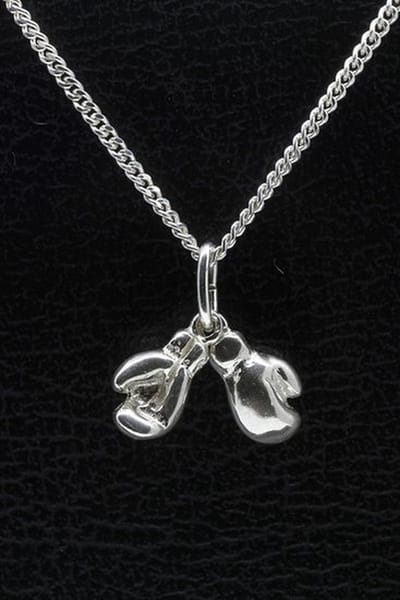 Zilveren bokshandschoenen ketting BlueQuin