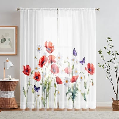 2pcs HD Automne Thanksgiving citrouille tournesol fruit rideau décoratif Jaune cravate numérique imprimé rideau Décoration de la maison style W52H63inchW132H160cm white
