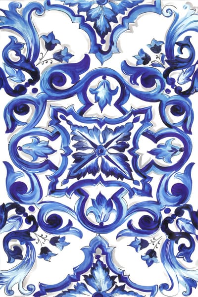 Dolce Eleganza – Luxe Fotoprint op Plexiglas in Blauw-Witte Mediterrane Stijl | Art-Empire
