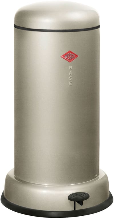 WESCO Baseboy Prullenbak met Soft Close | 20 Liter | Metaal - Nieuwzilver | Pedaalemmer