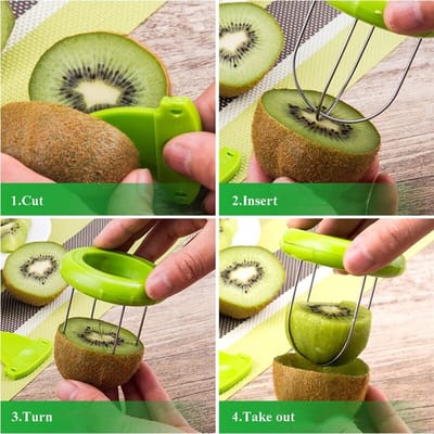 Kiwi Cutter - Kiwi Peeling - Gereedschap Citroen - Afneembare Creatieve Fruitschiller - Groen Duurzaam En Nuttig