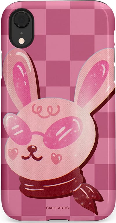 Casetastic Hoesje Geschikt voor Apple iPhone Xr - Stijlvolle Beschermende Duo-layer Case - Luxe konijntje