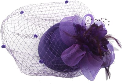 Elegante Fascinator Hoed met Veren en Haarclip voor Dames Feestelijk Gelegenheden
