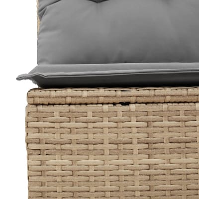 vidaXL - 9-delige - Loungeset - met - kussens - poly - rattan - beige
