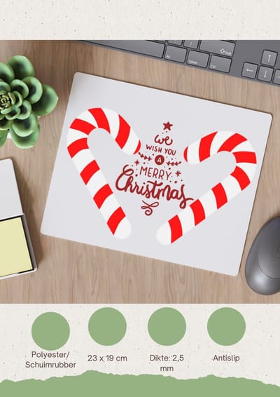 Akyol - kerst we wish you a merry christmas Muismat - Kerstmis - kerst beker - winter - kerst - christmas - kerst cadeau - 23 bij 19 cm