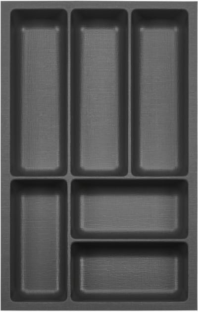 ORGA-BOX 3 Bestekladediepte: 473 x breedte: 291 mm antraciet met canvasstructuur voor 40 mm laden, bijv. in Nobilia-keukens vanaf 08.2012.