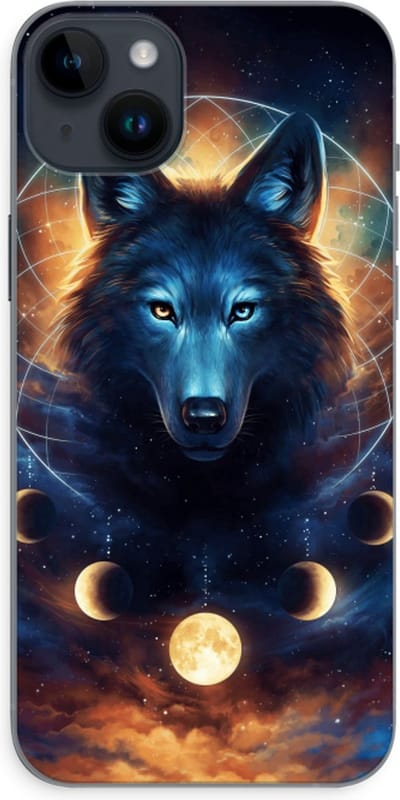 Case Company® - Hoesje geschikt voor iPhone 14 Plus hoesje - Wolf Dreamcatcher - Soft Cover Telefoonhoesje - Bescherming aan alle Kanten en Schermrand