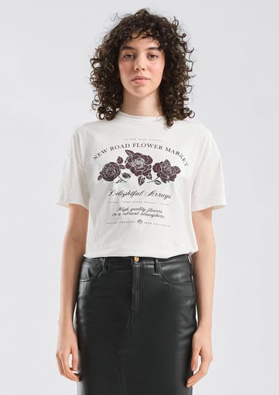 Q/S designed by - Dames t-shirt - Maat XS - Vrouwen - wit - katoen