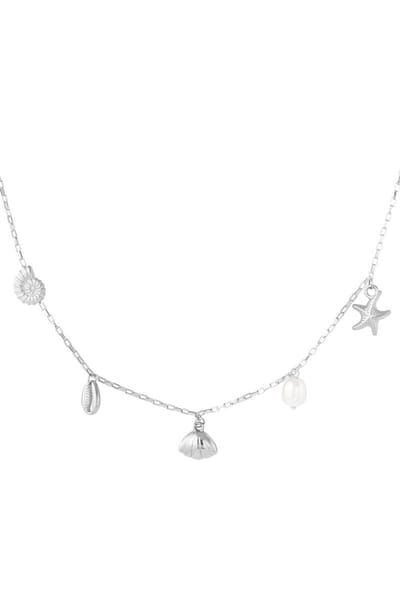 Stainless Steel Beach Vibes Ketting – Zilverkleurig - Verstelbaar – 38 + 5 cm – Verkleurvrij