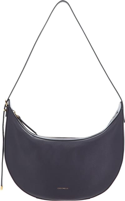 COCCINELLE Leren Schoudertas Coccinelle Gleen Handbag Grained Leather Ardesia Antraciet
