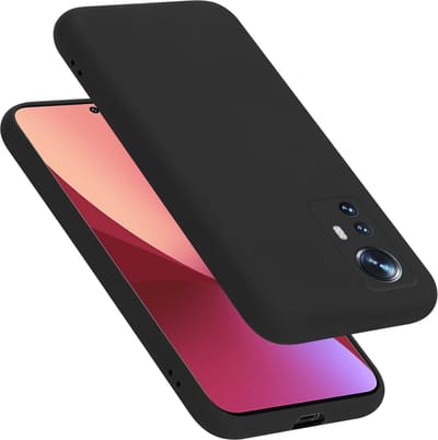 Cadorabo Hoesje geschikt voor Xiaomi 12 / 12X in LIQUID ZWART - Beschermhoes gemaakt van flexibel TPU silicone Case Cover