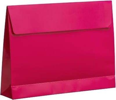 Cadeau envelop glossy, 30x6x22+7cm ROZE (100 stuks)