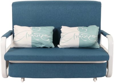 Slaapbank MCW-M83, slaapbank bank, slaapfunctie bedstee ligoppervlak, 130x185cm ~ stof/textiel donkerblauw