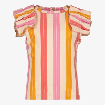 TwoDay meisjes top met ruffles gestreept - Wit - Maat 92