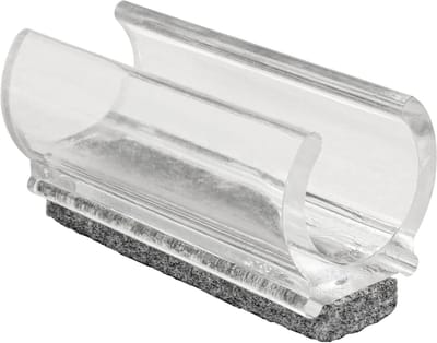 Klemschaal Ladder - Buisklem Glijders - Meubels Verplaatsen - Vilt Glijvlak - 50 x 12/19 mm - Transparant Grijs