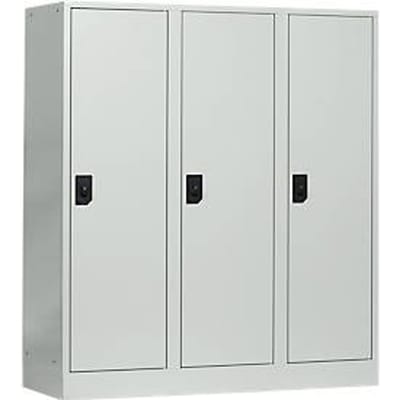 Schoollocker, compartimentbreedte 400 mm, 3 compartimenten, lichtgrijs/lichtgrijs