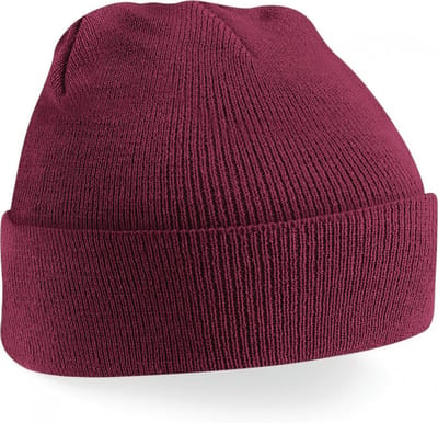 Gebreide muts polyester bordeauxrood