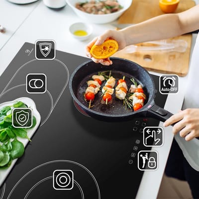 Keramische Kookplaat - Inductie Kookplaat - Koken en Bakken - Flexibele Zones - 60 cm - Zwart