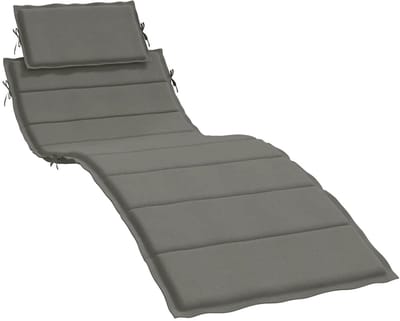 vidaXL - Ligbedkussen - 186x58x4 - cm - stof - gemêleerd - donkergrijs